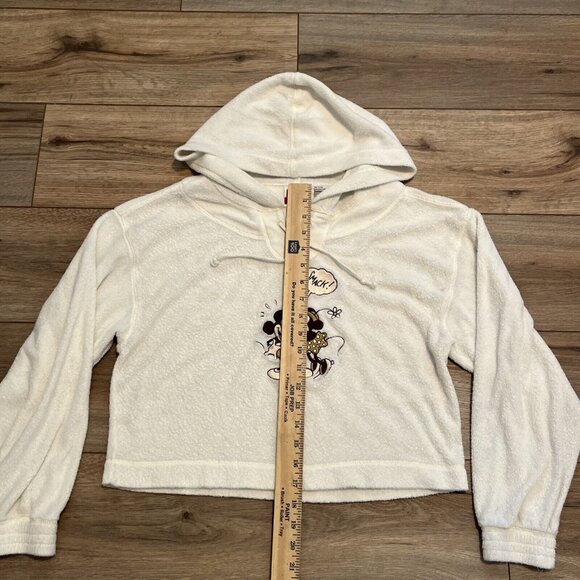 Vintage Mickey Inc Terry Cloth Sweater SZ Medium Cream 1/4 Zip Disney 90s - Picture 5 of 12